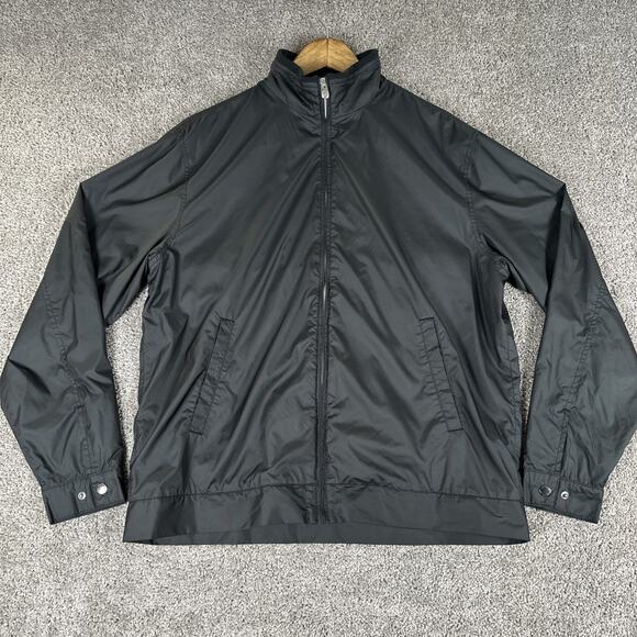 Peter Millar Jacket Men L Black Full Zip Hartford Windbreaker Bomber Lightweight - Picture 1 of 12